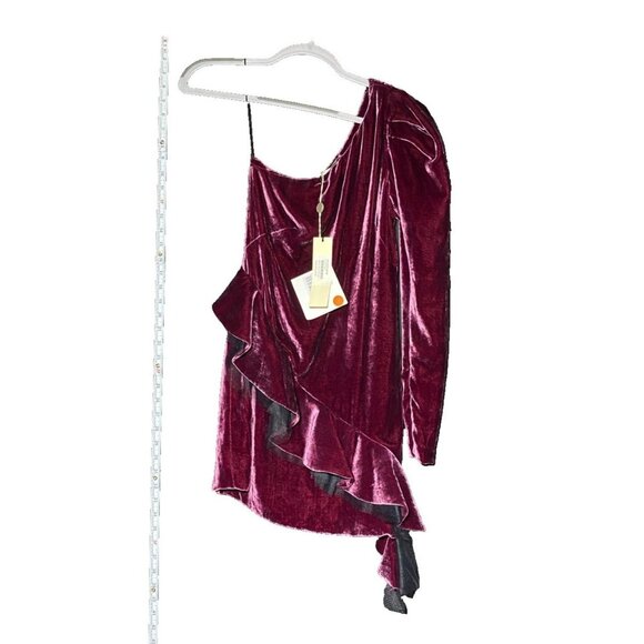 LIU β’JO One Shoulder Purple Dress US NWT - 31in Length, One Sleeve, 19inβ Sleeve - Picture 1 of 4
